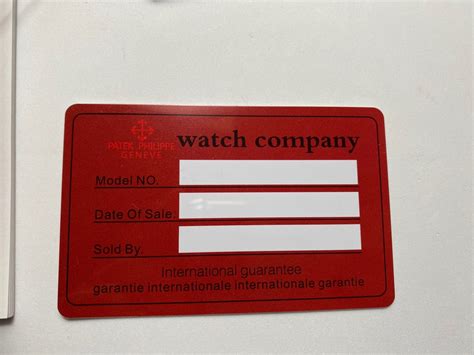 patek philippe warranty card